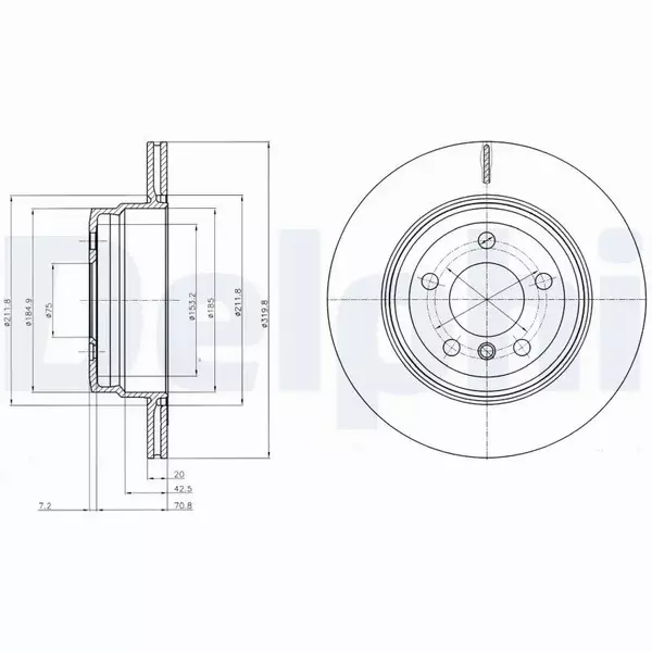 DELPHI TARCZE HAMULCOWE TYŁ BG4168 