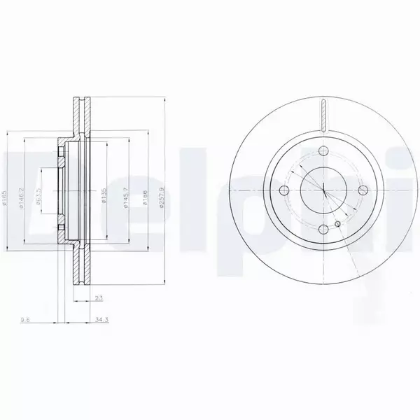 DELPHI TARCZE+KLOCKI PRZÓD FORD FIESTA VI 258MM 