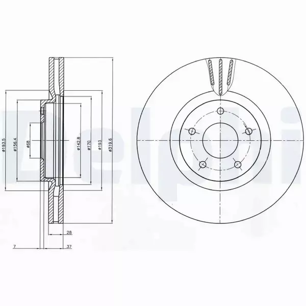 DELPHI TARCZE HAMULCOWE PRZÓD BG4231C 