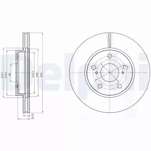 DELPHI TARCZE HAMULCOWE PRZÓD BG4232 