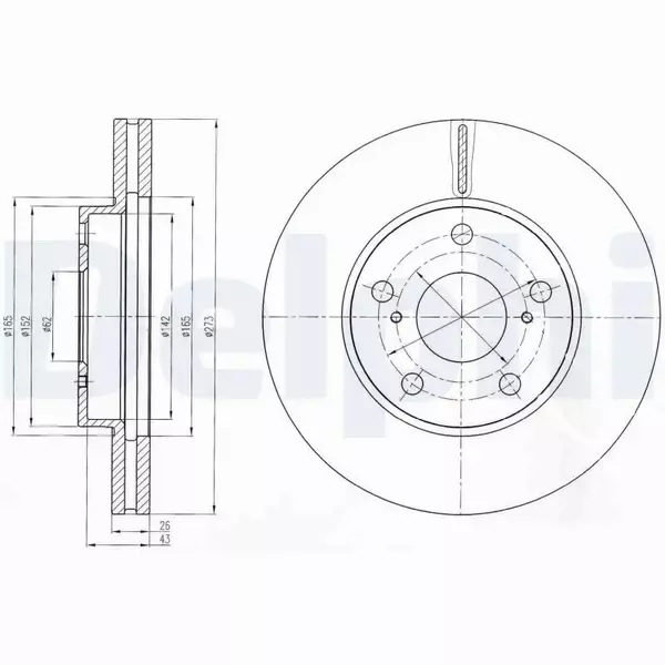 DELPHI TARCZE HAMULCOWE PRZÓD BG4234 