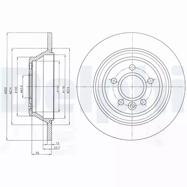 DELPHI TARCZE HAMULCOWE TYŁ BG4238C 