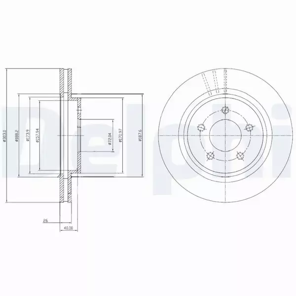 DELPHI TARCZE HAMULCOWE TYŁ BG4240C 