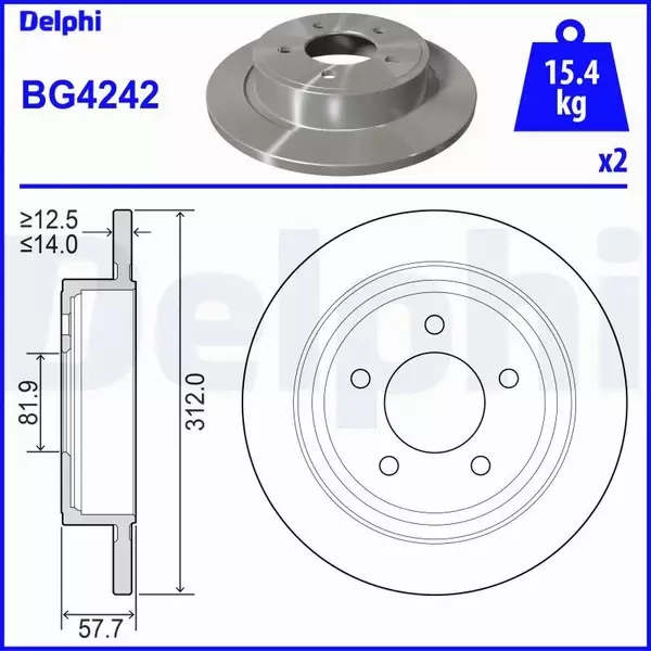 DELPHI TARCZE HAMULCOWE TYŁ BG4242 