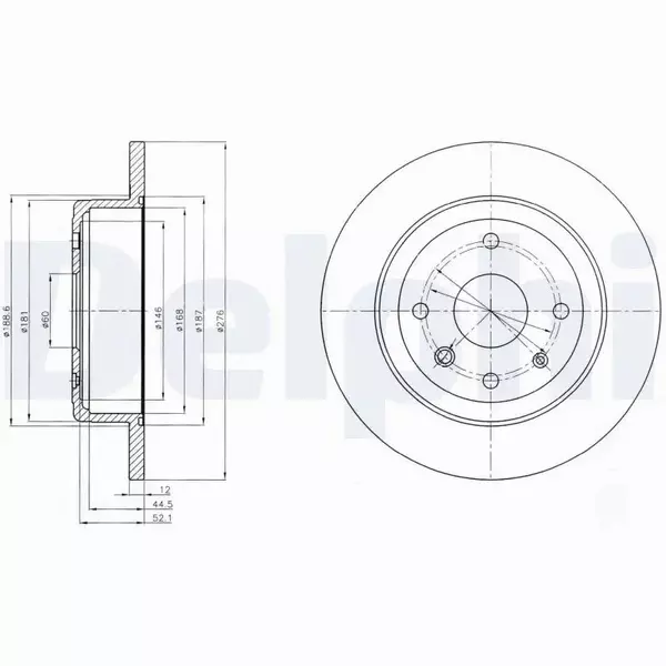 DELPHI TARCZE HAMULCOWE TYŁ BG4244 