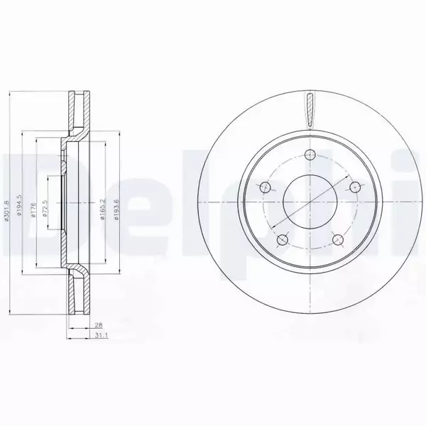 DELPHI TARCZE HAMULCOWE PRZÓD BG4248 