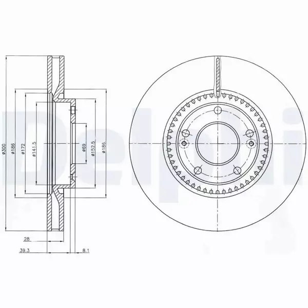 DELPHI TARCZE HAMULCOWE PRZÓD BG4251C 