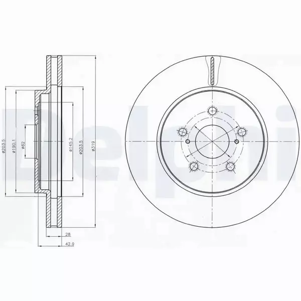 DELPHI TARCZE HAMULCOWE PRZÓD BG4253 