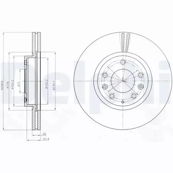 DELPHI TARCZE HAMULCOWE PRZÓD BG4255C 