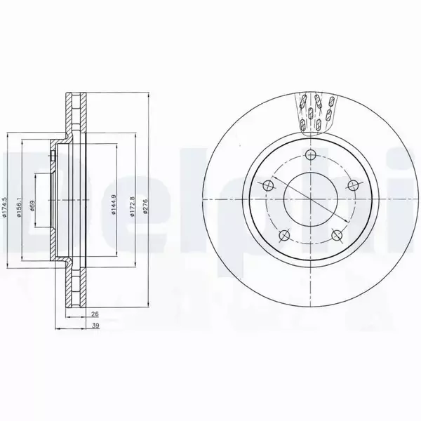 DELPHI TARCZE HAMULCOWE PRZÓD BG4258 