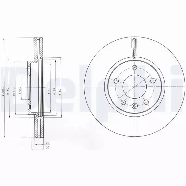 DELPHI TARCZE HAMULCOWE PRZÓD BG4278 