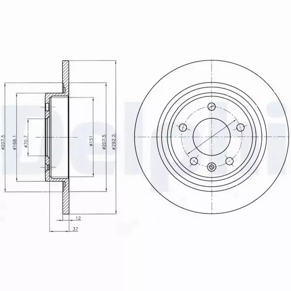 DELPHI TARCZE+KLOCKI TYŁ OPEL ASTRA IV J 292MM 