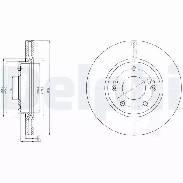 DELPHI TARCZE HAMULCOWE PRZÓD BG4281C 