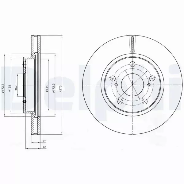 DELPHI TARCZE HAMULCOWE PRZÓD BG4304 