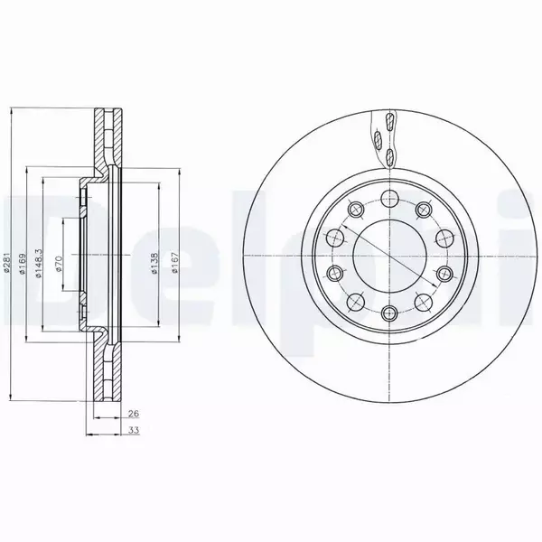 DELPHI TARCZE HAMULCOWE PRZÓD BG4314 