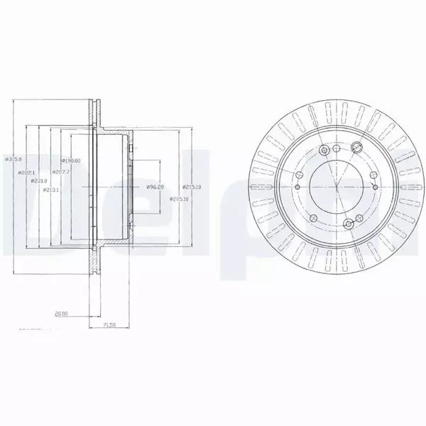 DELPHI TARCZE HAMULCOWE TYŁ BG4331 