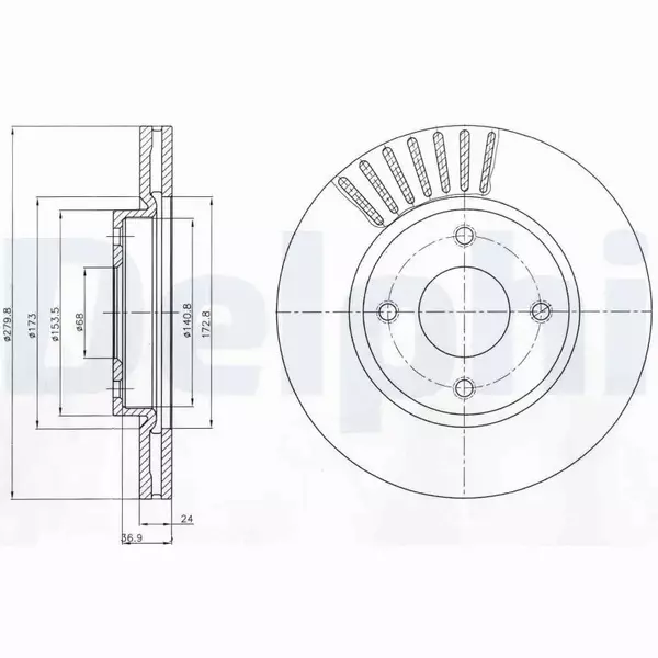 DELPHI TARCZE HAMULCOWE PRZÓD BG4337 