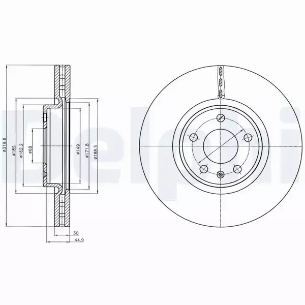 DELPHI TARCZE HAMULCOWE PRZÓD BG4346C 