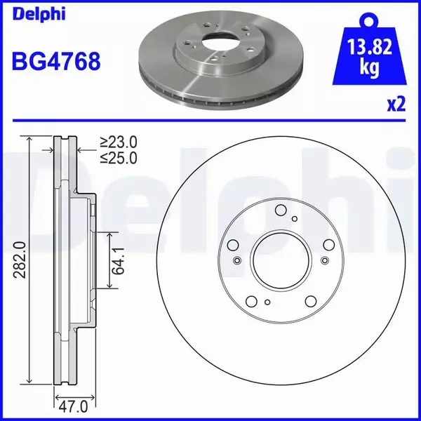 DELPHI TARCZA HAMULCOWA BG4768 