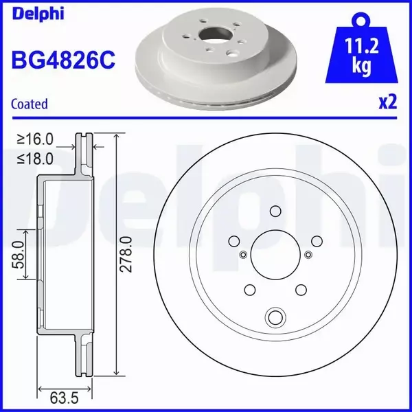 DELPHI TARCZA HAMULCOWA BG4826C 