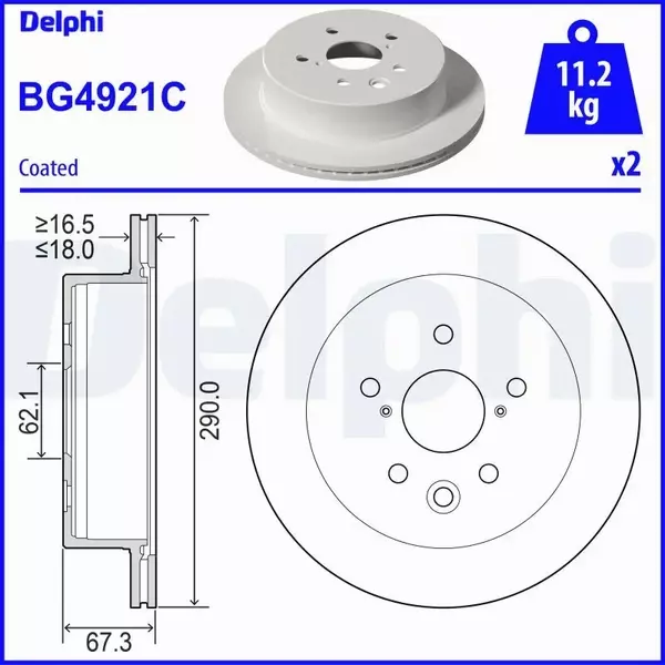 DELPHI TARCZA HAMULCOWA BG4921C 