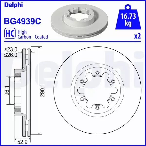 DELPHI TARCZA HAMULCOWA BG4939C 