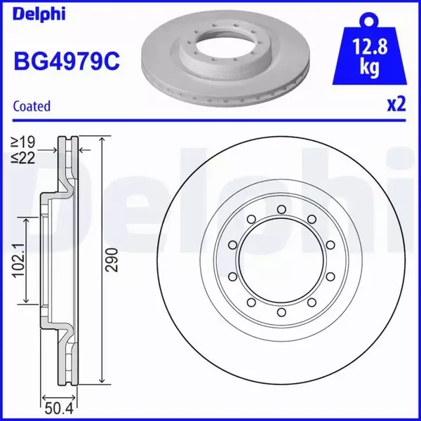 DELPHI TARCZA HAMULCOWA BG4979C 