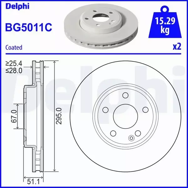 DELPHI TARCZA HAMULCOWA BG5011C 