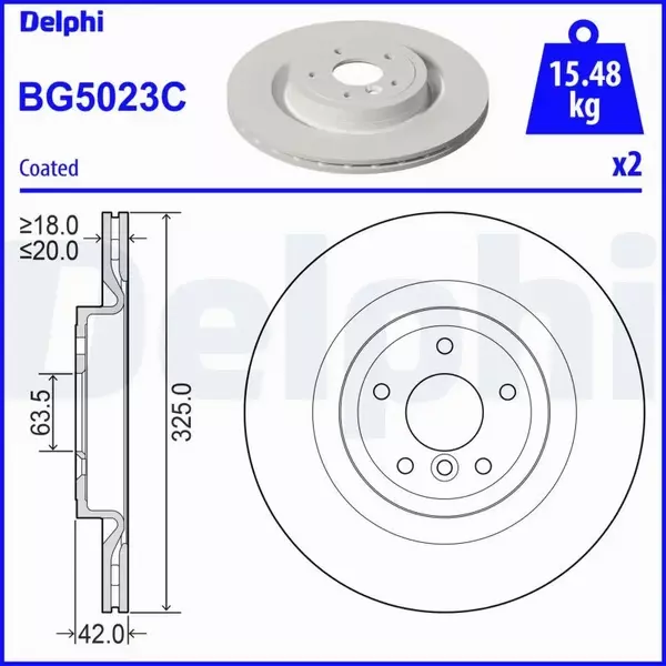 DELPHI TARCZA HAMULCOWA BG5023C 