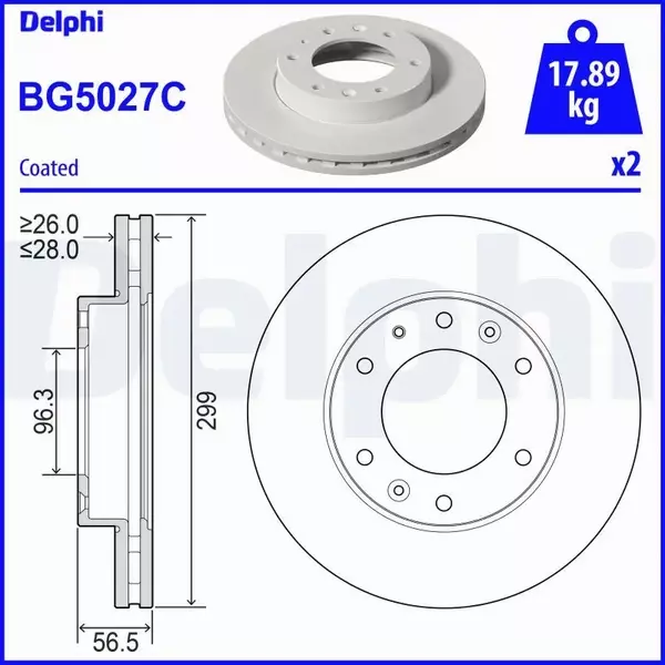 DELPHI TARCZA HAMULCOWA BG5027C 