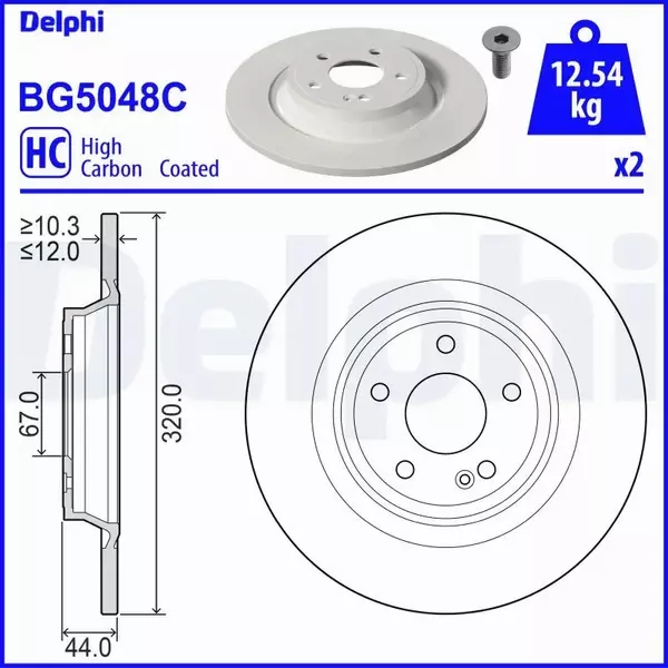 DELPHI TARCZA HAMULCOWA BG5048C 