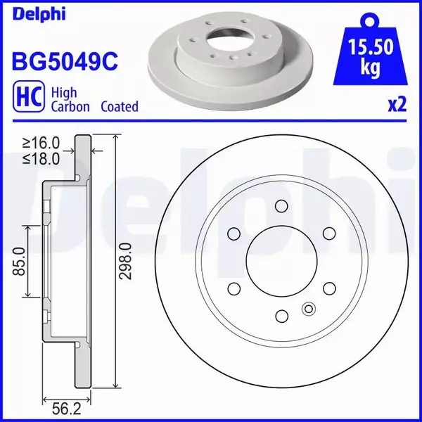 DELPHI TARCZA HAMULCOWA BG5049C 