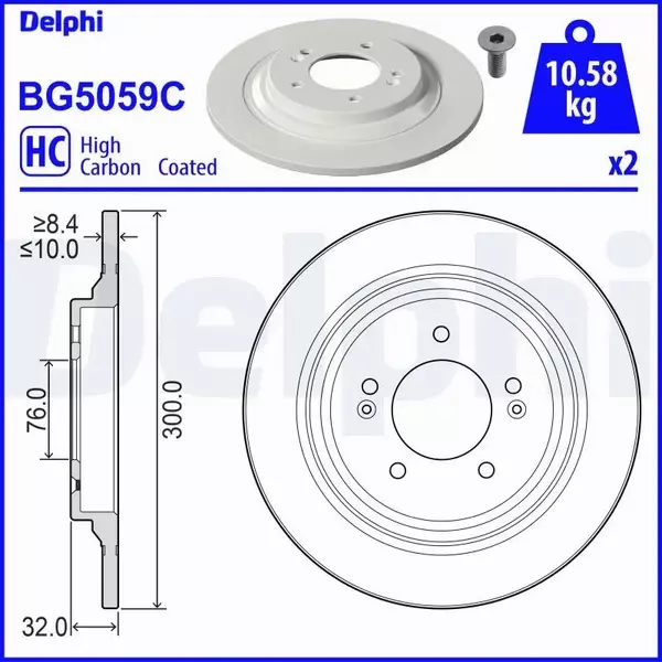 DELPHI TARCZA HAMULCOWA BG5059C 