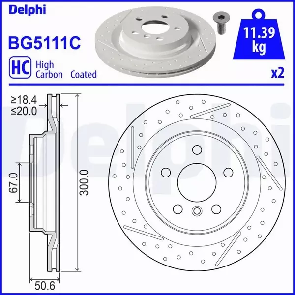 DELPHI TARCZA HAMULCOWA BG5111C 