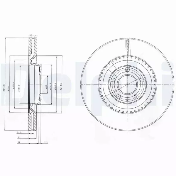 DELPHI TARCZE HAMULCOWE PRZÓD BG9003 