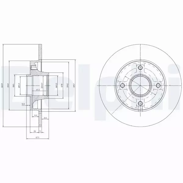 DELPHI TARCZE HAMULCOWE TYŁ BG9021RS 