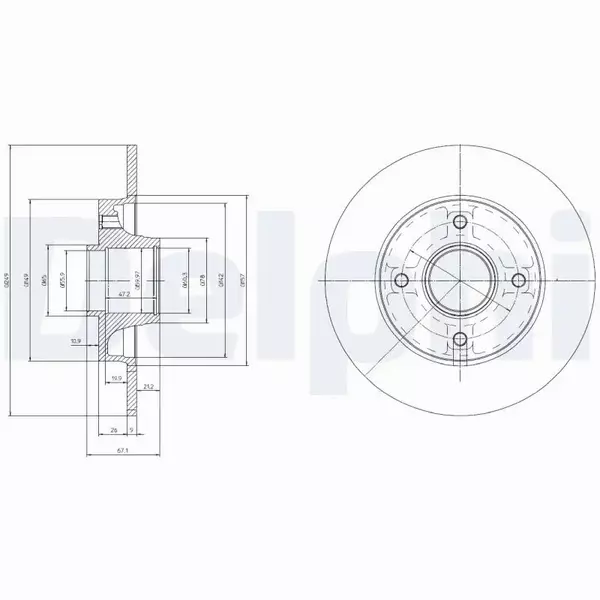 DELPHI TARCZE HAMULCOWE TYŁ BG9022RSC 