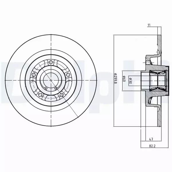 DELPHI TARCZE HAMULCOWE TYŁ BG9023RS 