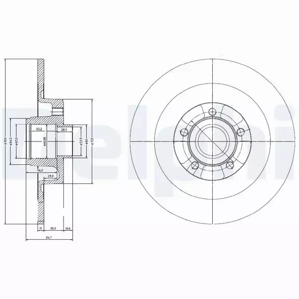 DELPHI TARCZE HAMULCOWE TYŁ BG9024RS 