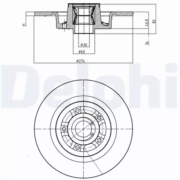 DELPHI TARCZE HAMULCOWE TYŁ BG9026RS 