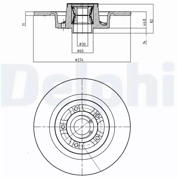 DELPHI TARCZE HAMULCOWE TYŁ BG9026RSC 