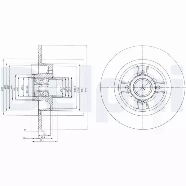 DELPHI TARCZE HAMULCOWE TYŁ BG9029RS 