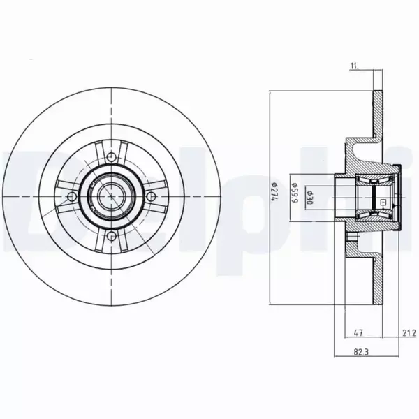 DELPHI TARCZE HAMULCOWE TYŁ BG9030RS 