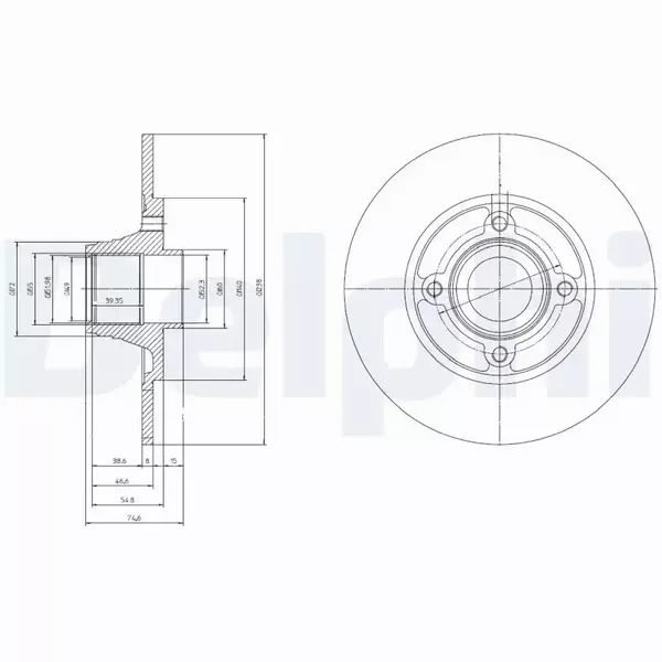 DELPHI TARCZE HAMULCOWE TYŁ BG9033RS 