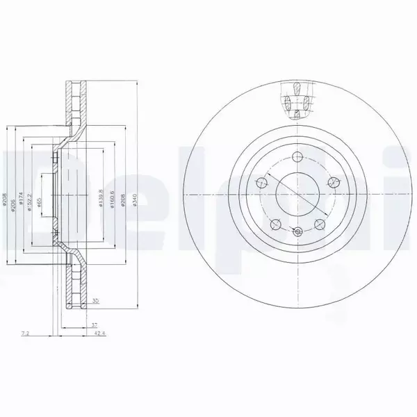 DELPHI TARCZE HAMULCOWE PRZÓD BG9054 