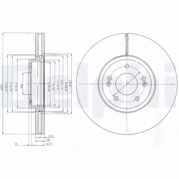 DELPHI TARCZE HAMULCOWE PRZÓD BG9056C 