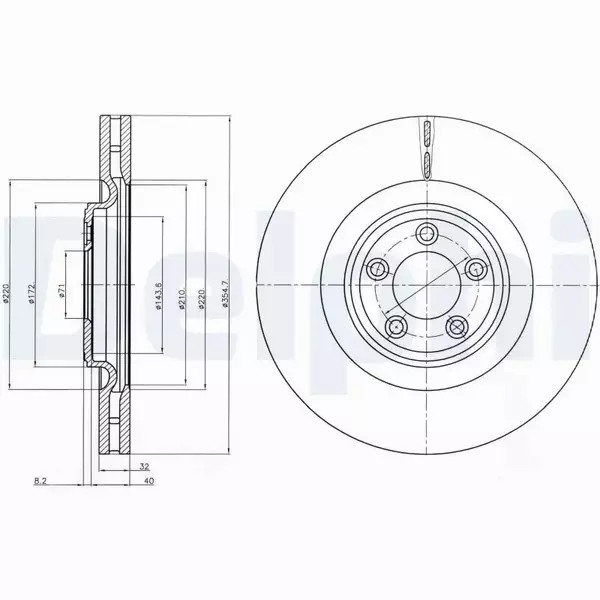 DELPHI TARCZE HAMULCOWE PRZÓD BG9071C 