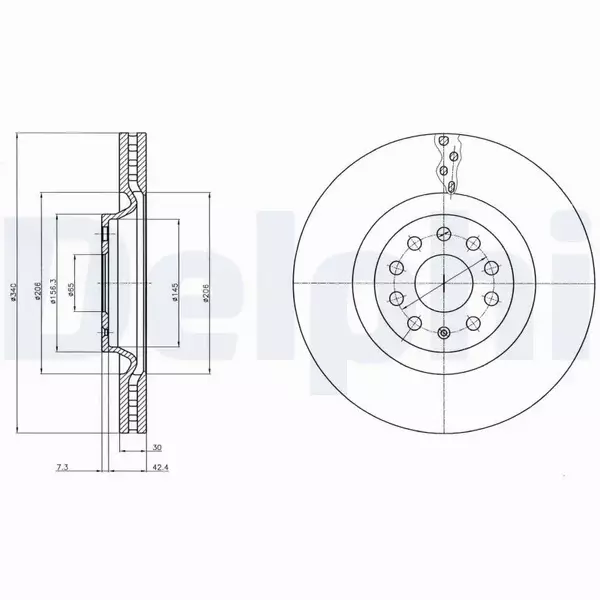 DELPHI TARCZA HAMULCOWA BG9109C 