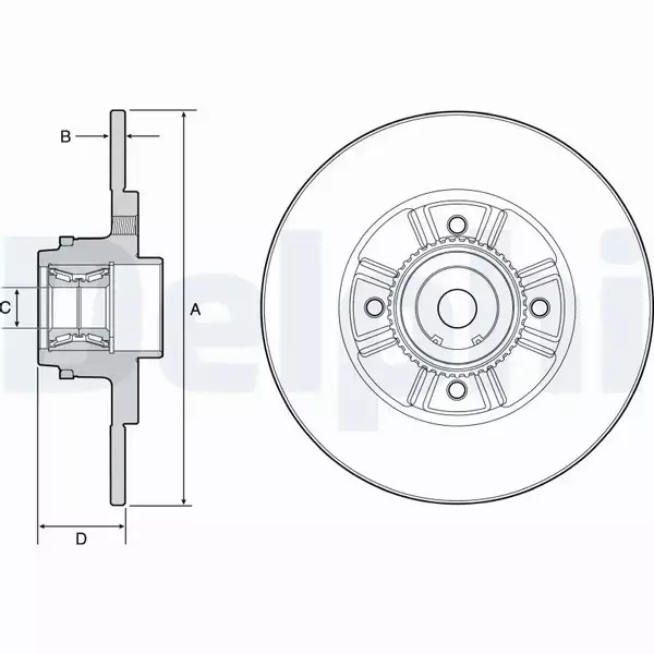 DELPHI TARCZE HAMULCOWE TYŁ BG9114RS 