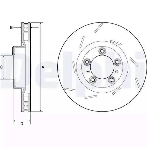 DELPHI TARCZE HAMULCOWE PRZÓD BG9128C 